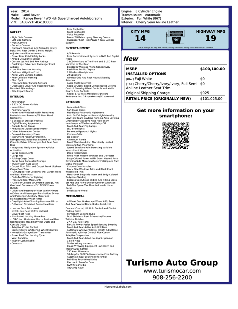 2014 Land Rover Range Rover Autobiography – New 5.0L Supercharged V8 Engine — Turismo Auto Group